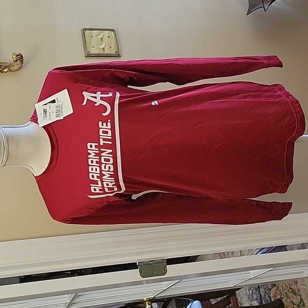 e5 Alabama Collegiate collection Crimson Tide long slv tee polyester Small NEW…